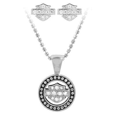 HD "CIRLCE BEADED NECKLACE & EARRING SET CRYSTAL"