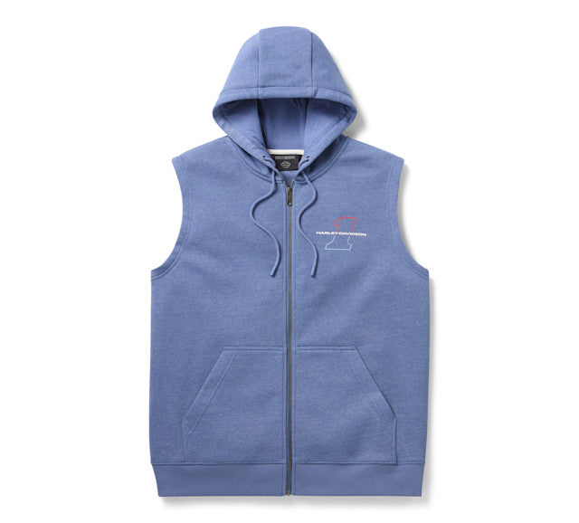 Sweat à capuche zippé Liberty Eagle sans manches pour hommes
