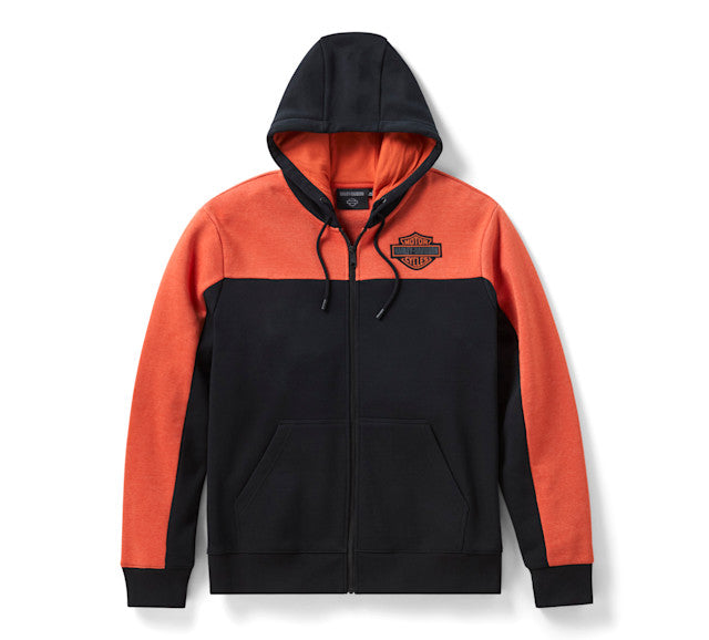 Sweat à capuche zippé H-D Essential Color Blocked pour hommes