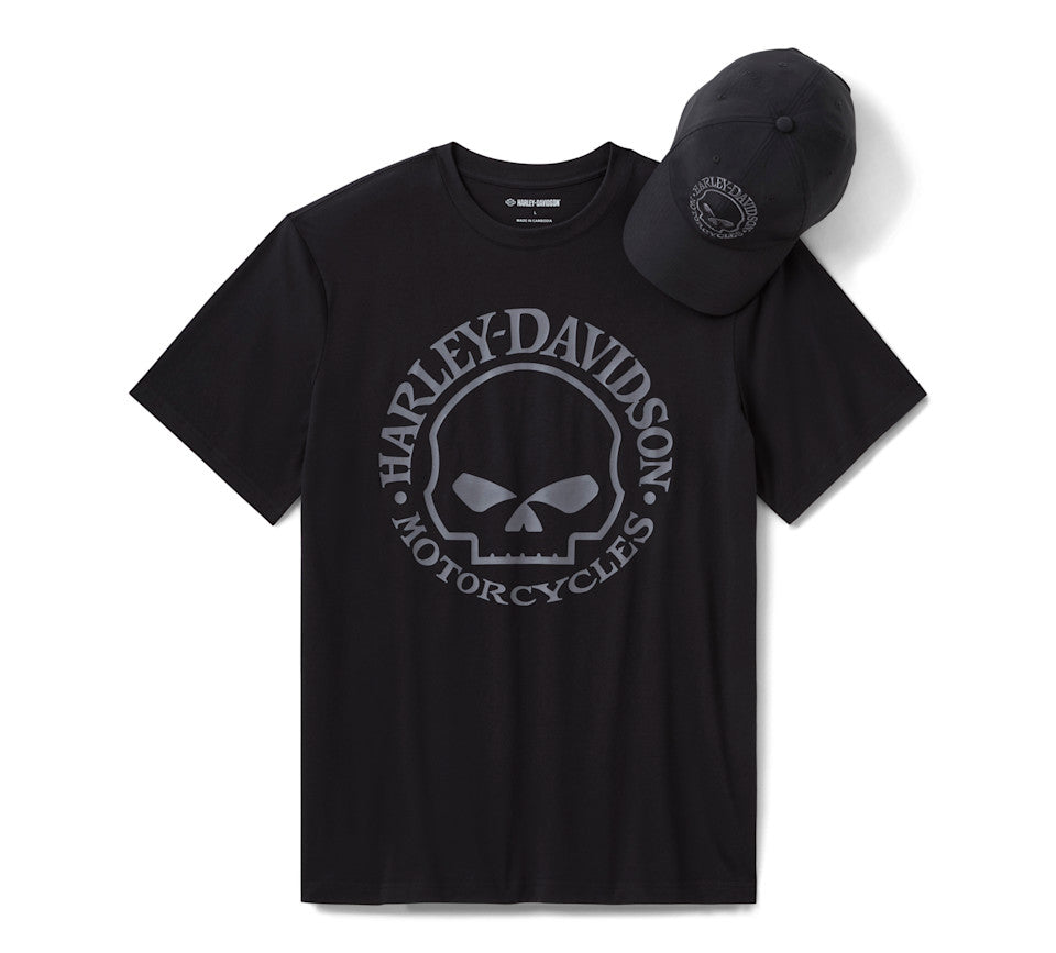 Coffret cadeau chapeau et T-shirt Willie G Skull pour hommes