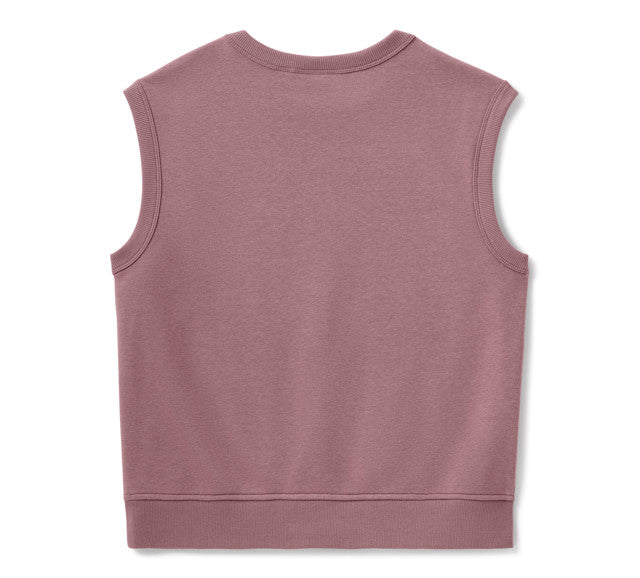 Sweat-shirt sans manches Willie G Skull Bling pour femmes - Nostalgia Rose