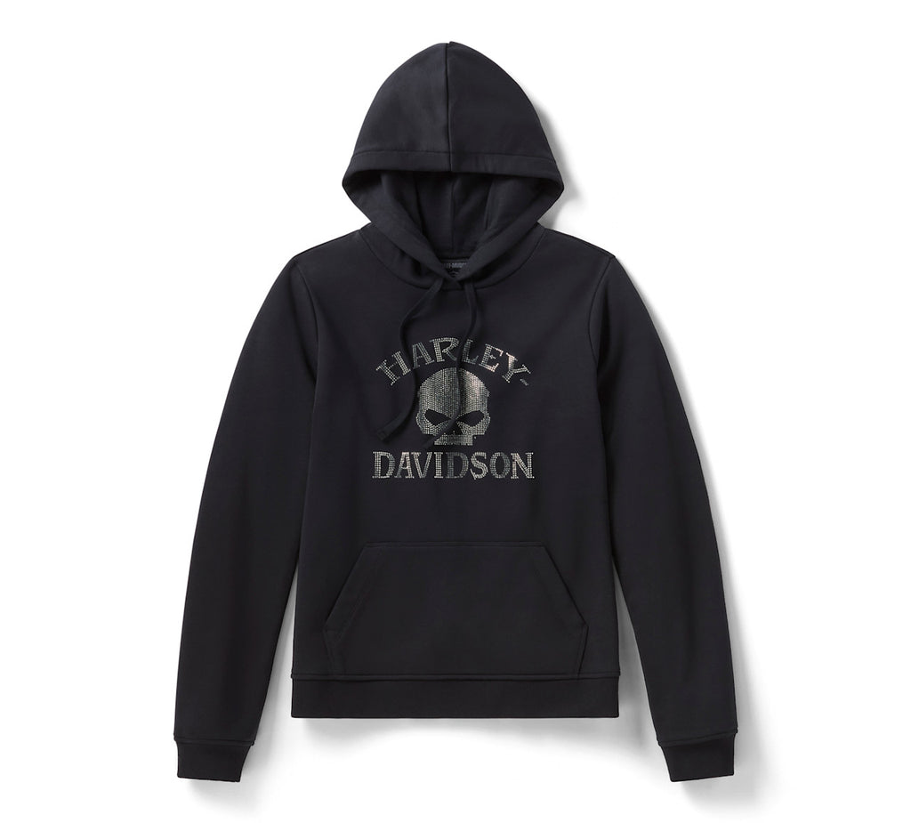 Sweat à capuche Willie G Skull Bling PO pour femmes - Harley Black