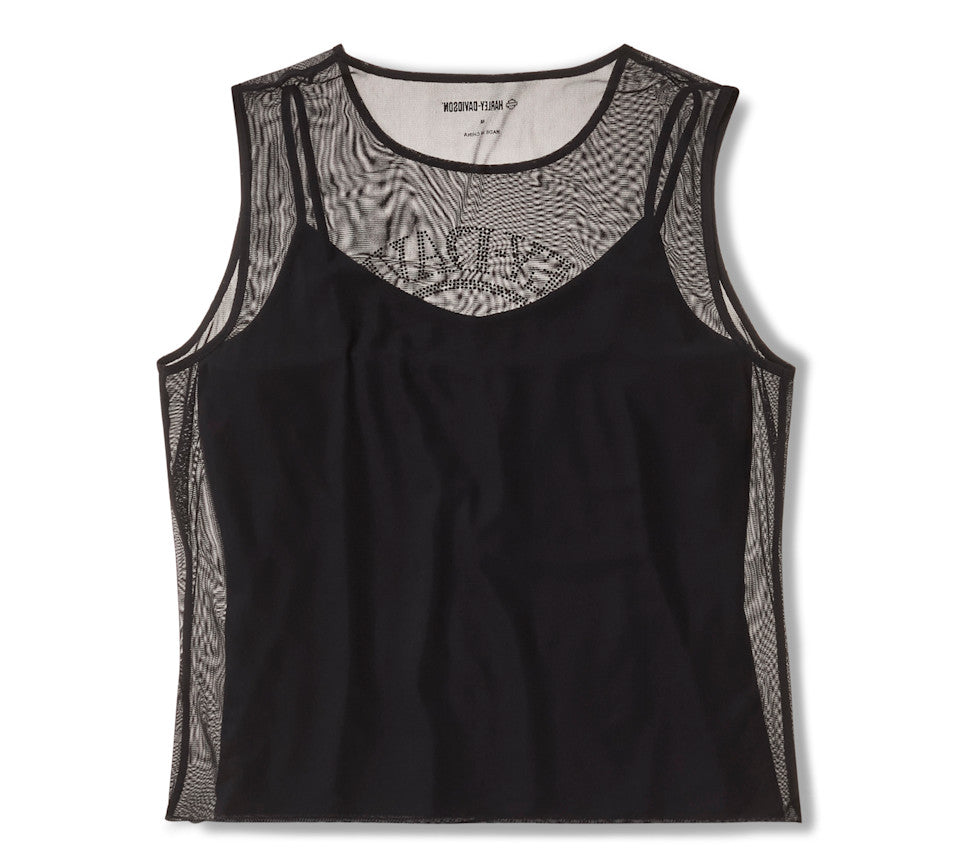 Haut en maille Willie G Skull Bling pour femmes - Harley Black
