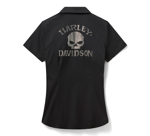 Chemise Willie G Bling Garage pour femmes - Harley Black