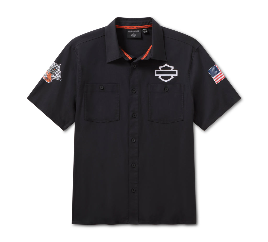 SHIRT-KNIT,FACTORY RACING,BLAC