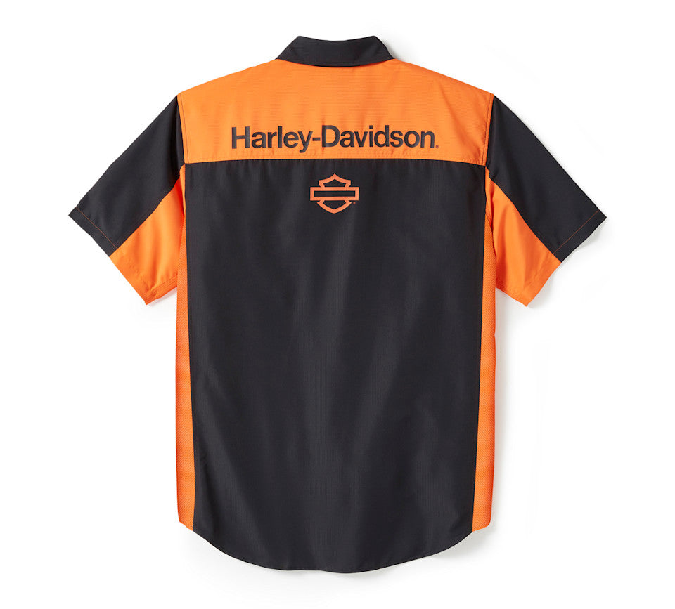 Chemise H-D® TECH à séchage rapide - Colorblock - Harley Black & Harley Orange