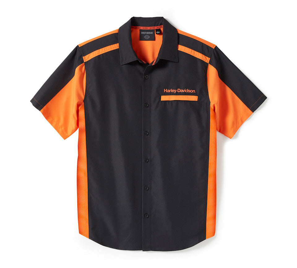 Chemise H-D® TECH à séchage rapide - Colorblock - Harley Black & Harley Orange