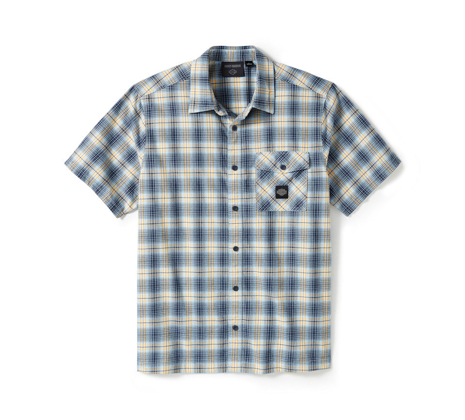 Chemise à manches courtes Staple - Plaid - Mood Indigo & CloudDancer