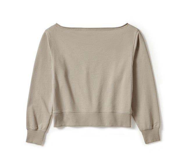 Sweat Chrome Evo Off The Shoulder Crew - Island Fossil