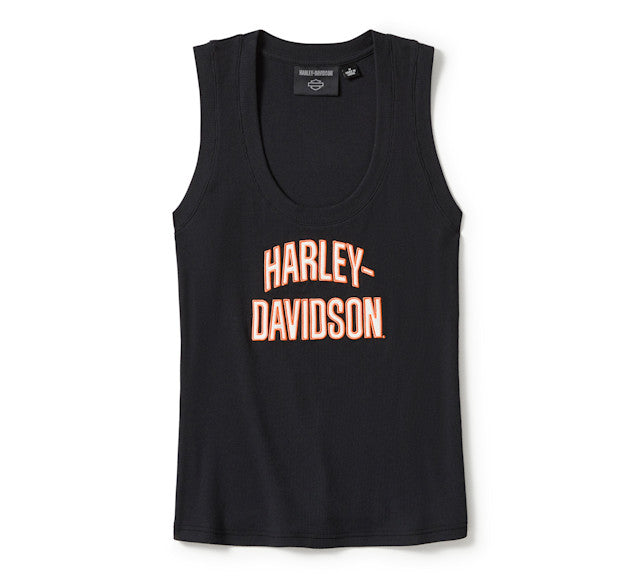 Débardeur côtelé Essential Arched Font - Harley Black