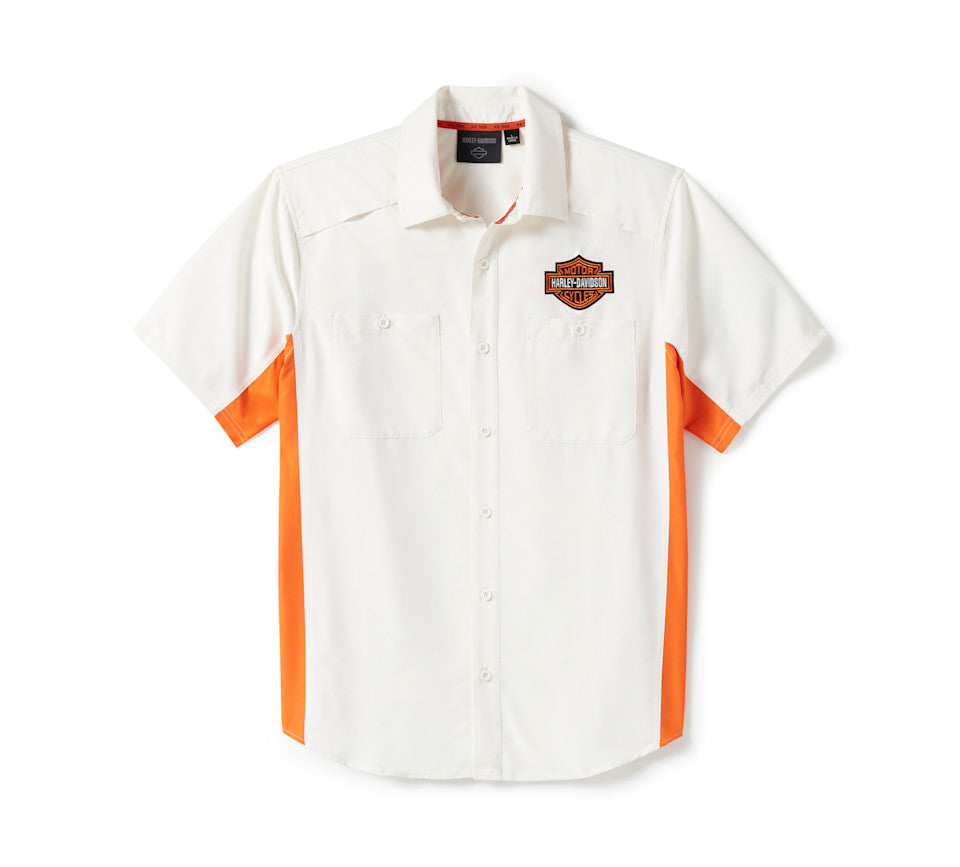 Chemise H-D® TECH Colorblock - Colorblock - Cloud Dancer &Harley Orange