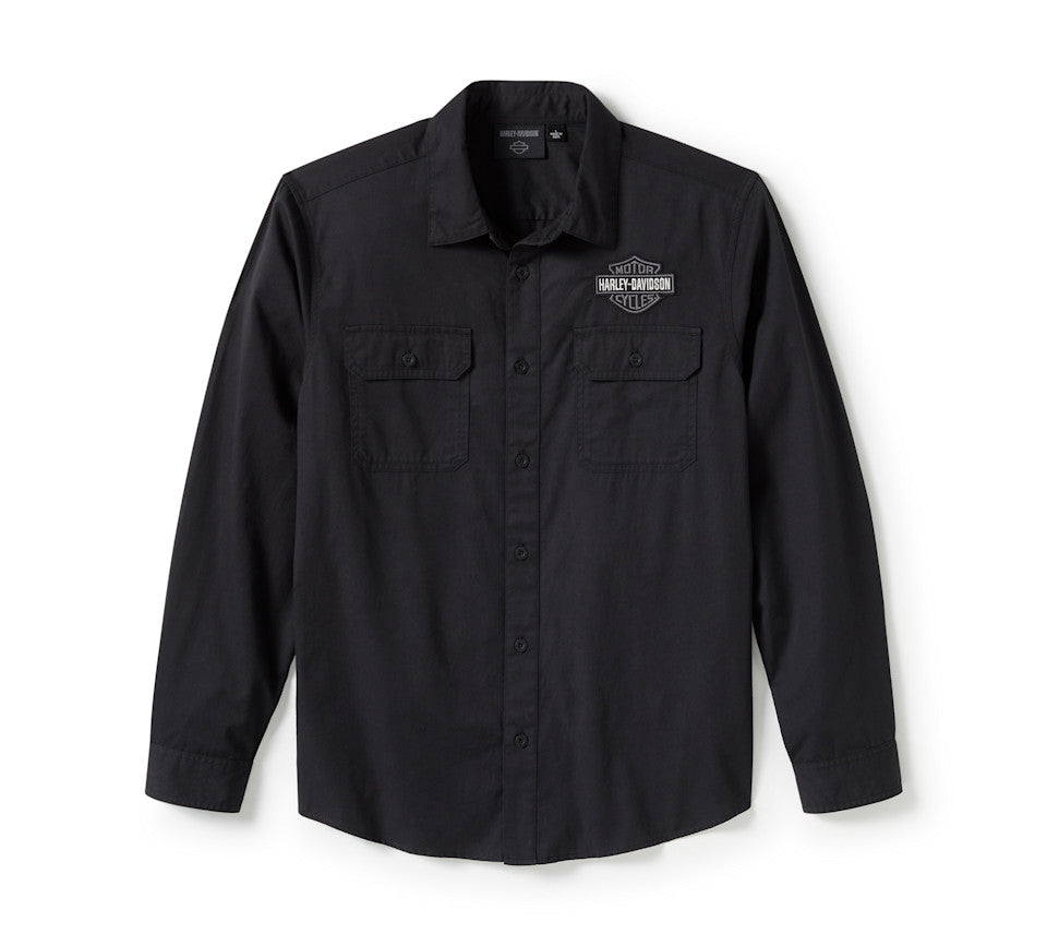 Chemise à manches longues Bar & Shield unie