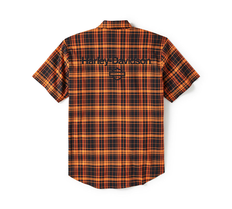 Chemise à manches courtes H-D® TECH Coolmax® à carreaux