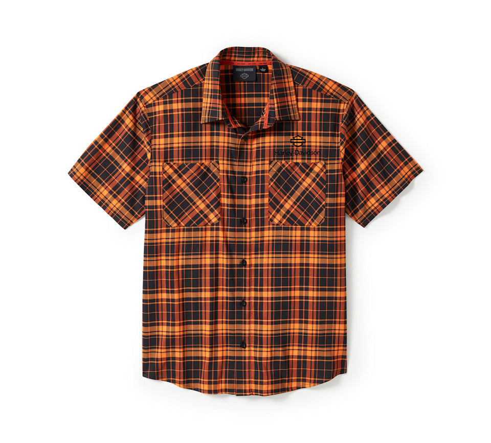 Chemise à manches courtes H-D® TECH Coolmax® à carreaux