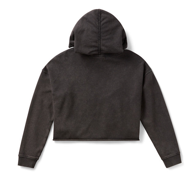 Sweat à capuche court Neon Eagle - Harley Black