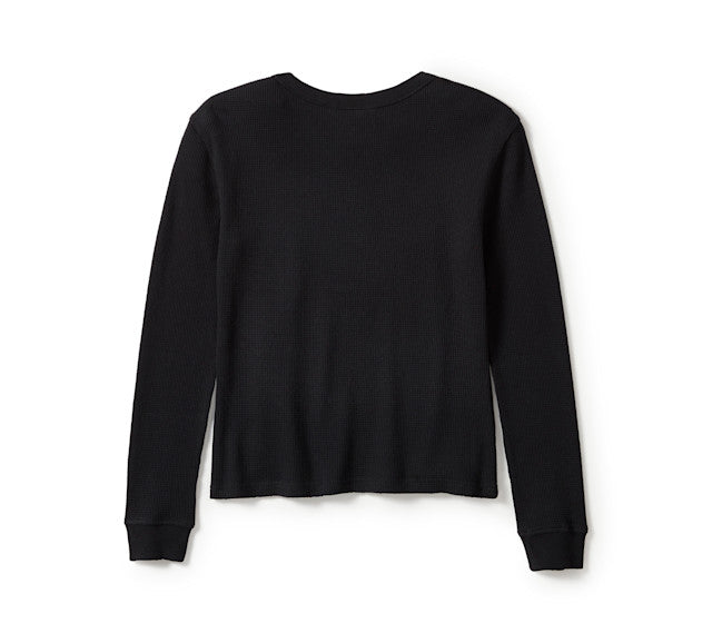 Pull à manches longues Neon Eagle en tricot gaufré vieilli  - Harley Black