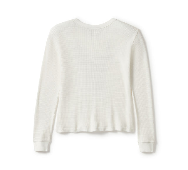 Pull à manches longues Neon Eagle en tricot gaufré vieilli  - Cloud Dancer