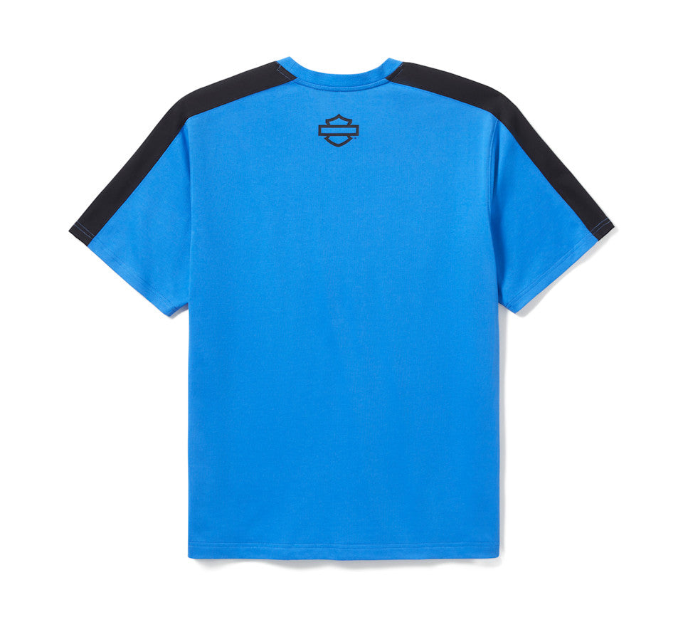 T-shirt H-D® TECH Coolmax® pour homme - Colorblock - Nebulas Blue & Harley Black