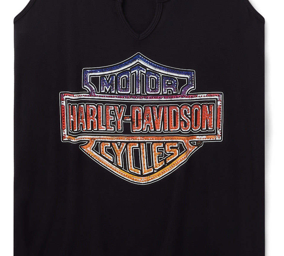 Débardeur Bling Ombre Bar & Shield - Harley Black