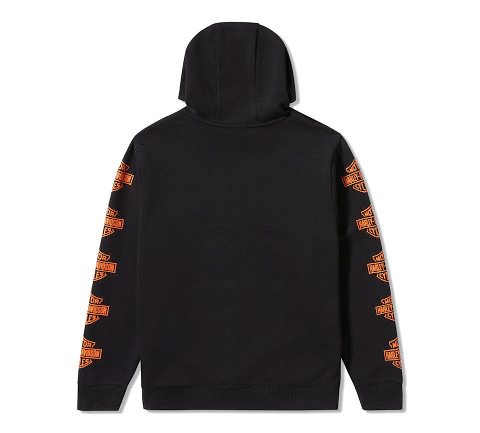 Sweat à capuche pullover Bar & Shield Essential pour homme - Harley Black
