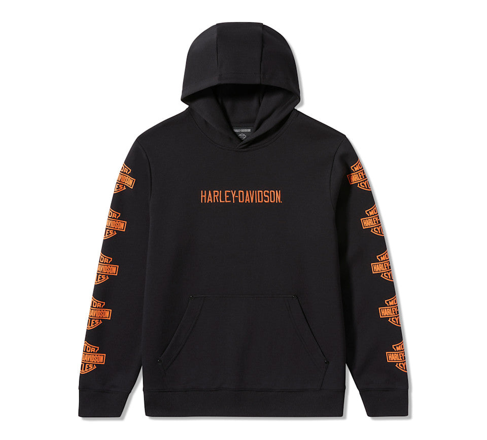Sweat à capuche pullover Bar & Shield Essential pour homme - Harley Black