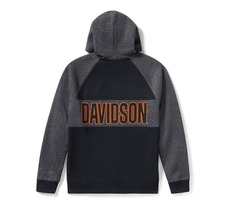 Sweat à capuche pullover Bar Font Colorblock pour homme