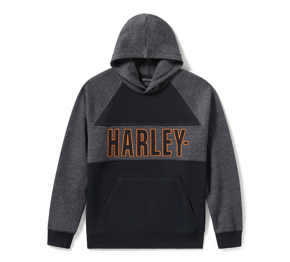 Sweat à capuche pullover Bar Font Colorblock pour homme
