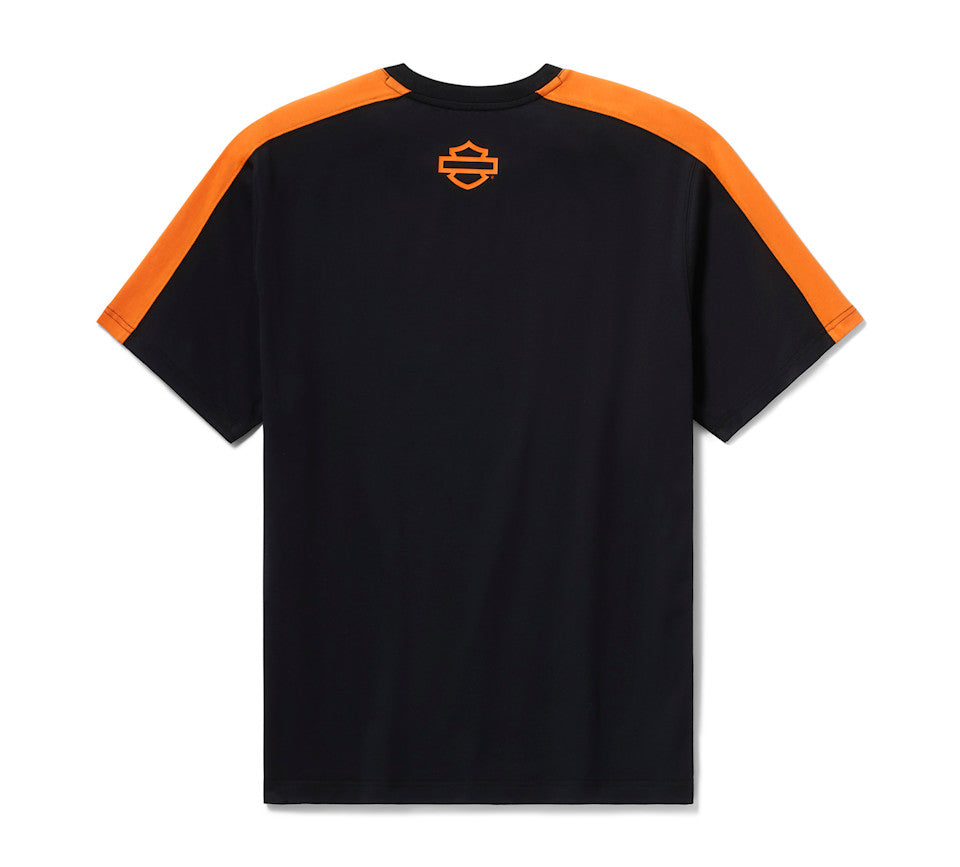 T-shirt H-D® TECH Coolmax® pour homme - Colorblock - Harley Black & Harley Orange