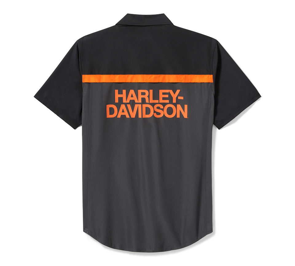 Chemise ventilée H-D® TECH pour homme - Colorblock - Asphalt & Harley Black