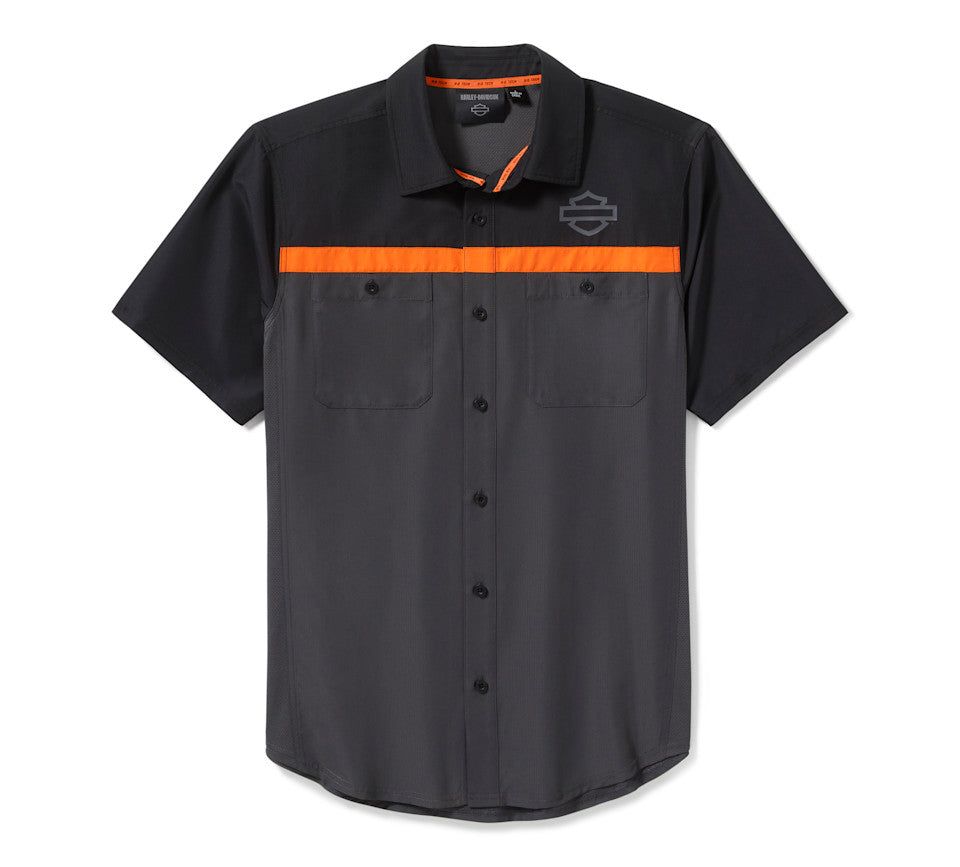 Chemise ventilée H-D® TECH pour homme - Colorblock - Asphalt & Harley Black