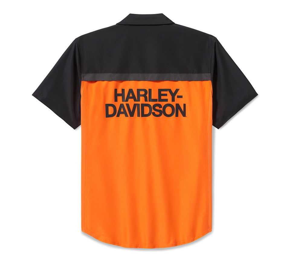 Chemise ventilée H-D® TECH pour homme - Colorblock - Harley Orange & Harley Black