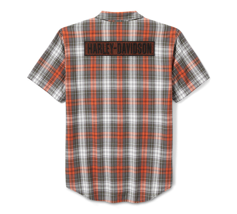 Chemise à carreaux teinte en fil Block Font pour homme - Plaid - Cloud Dancer & Cinder