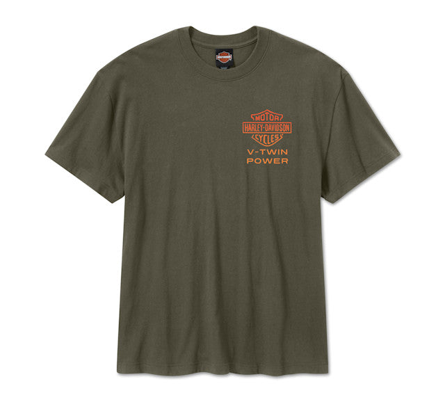 T-shirt H-D Engine Twins à manches courtes pour hommes - Grape Leaf