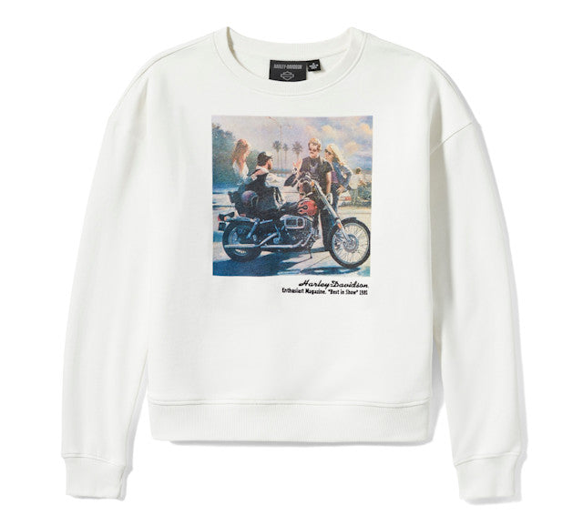 Sweat-shirt à col rond en polaire Archive Photo pour femme