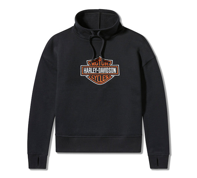 Pullover à col cheminée Essential Bar & Shield pour femme - Harley Black