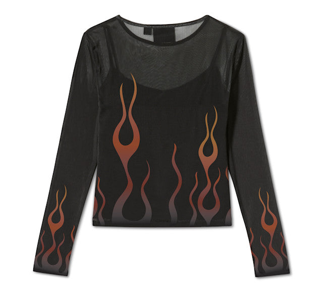 Haut en maille Flames For Days pour femme - Harley Black