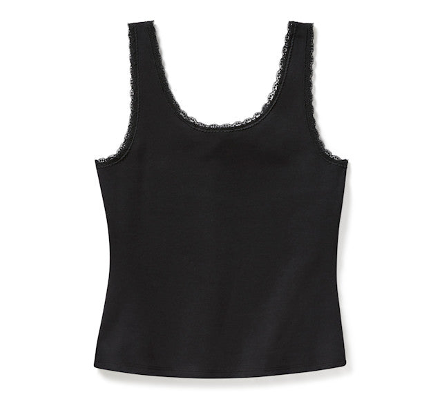 Débardeur Vintage Flames Bling Lace Trim - Harley Black