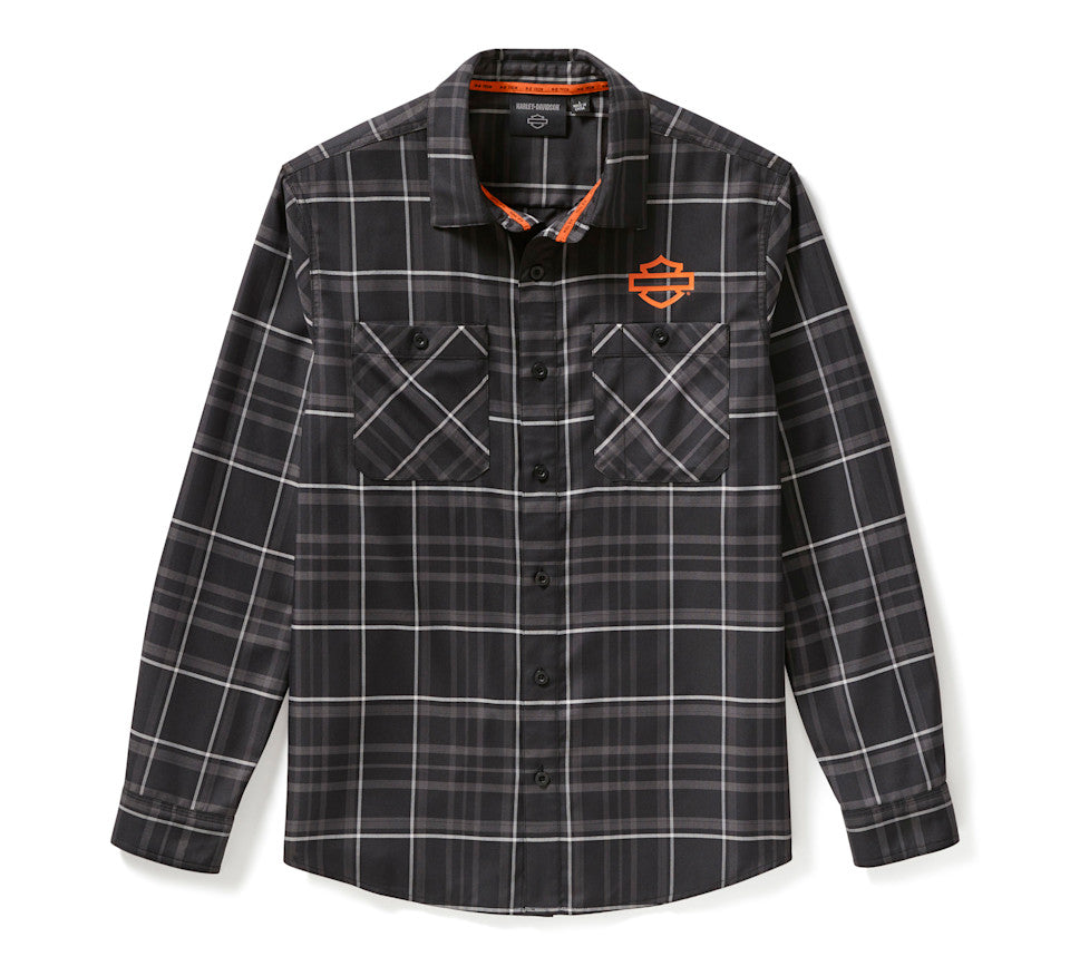 Chemise à carreaux H-D TECH Coolmax à manches longues