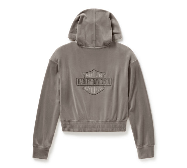 Sweat à capuche zippé en velours - Cinder