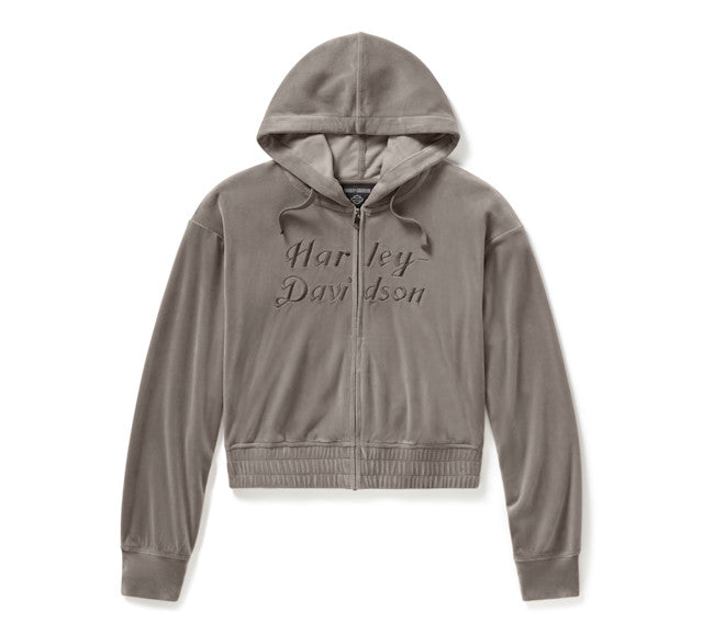 Sweat à capuche zippé en velours - Cinder