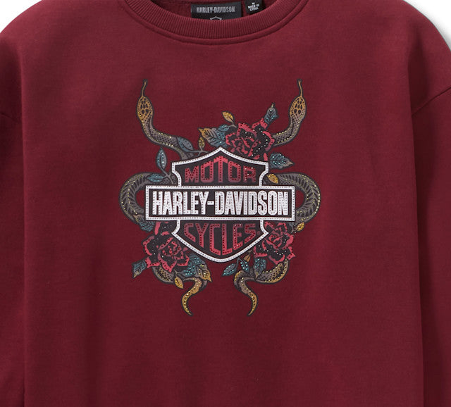 Polaire Serpent Rose Bling - Maroon Banner