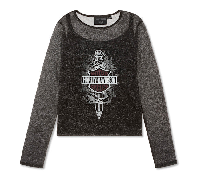 Haut en maille Metallic Dagger à manches longues