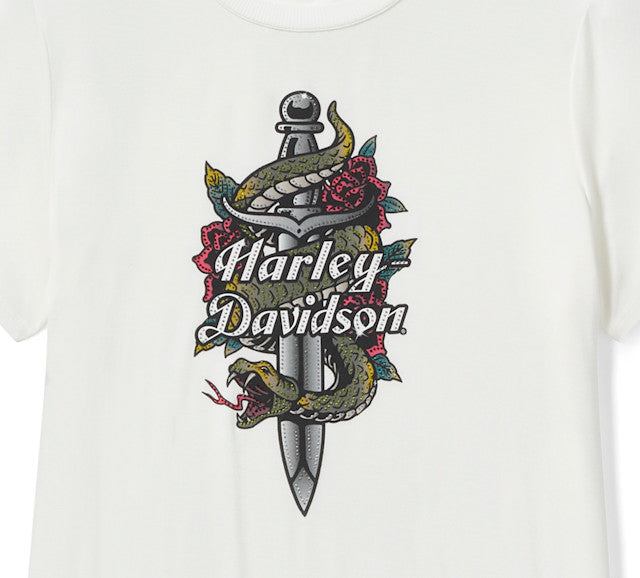 T-shirt à col rond Serpent Rose Bling