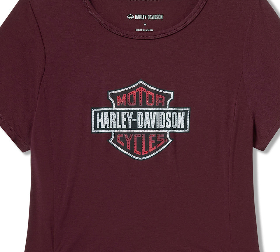 Haut Beveled Bar & Shield Bling - Maroon Banner