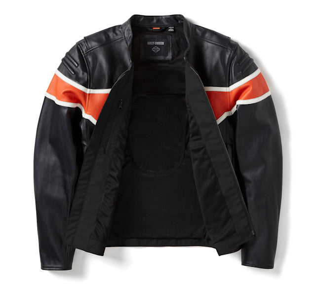 Blouson de moto H-D Trenton en cuir pour hommes