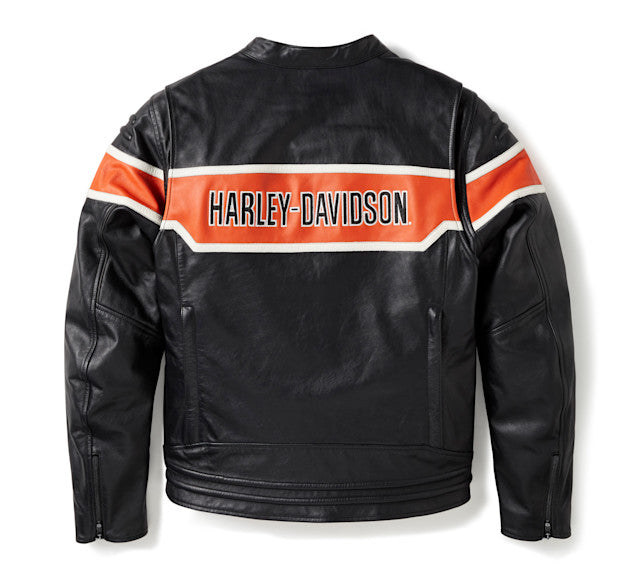 Blouson de moto H-D Trenton en cuir pour hommes