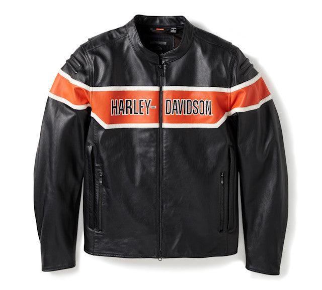Blouson de moto H-D Trenton en cuir pour hommes