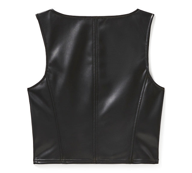 Bustier en similicuir zippé