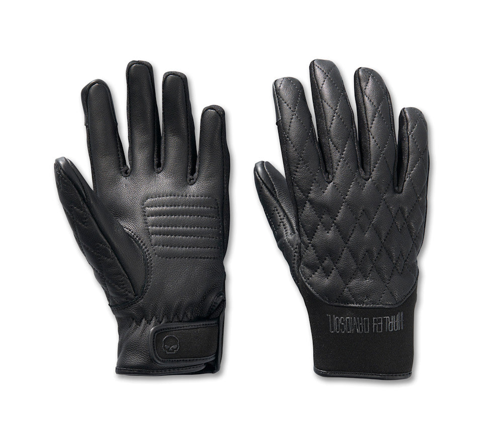Women's Willie G Skull Graphic Leather Riding Gloves