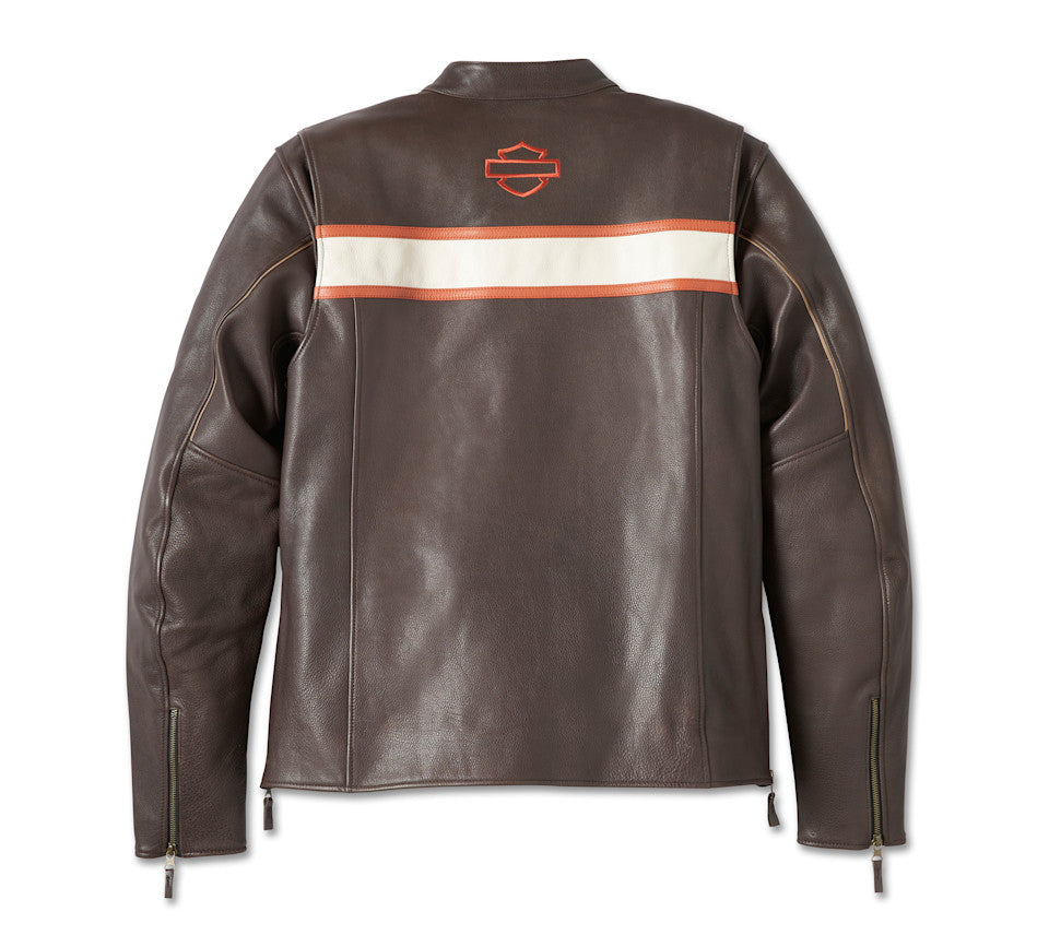 Blouson en cuir Victory Lane II pour hommes - Java